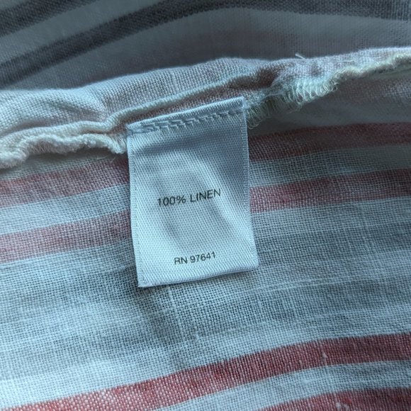J. Jill Love Linen Essential Shirt 100% Linen Striped Button Down Size Large - Picture 7 of 7